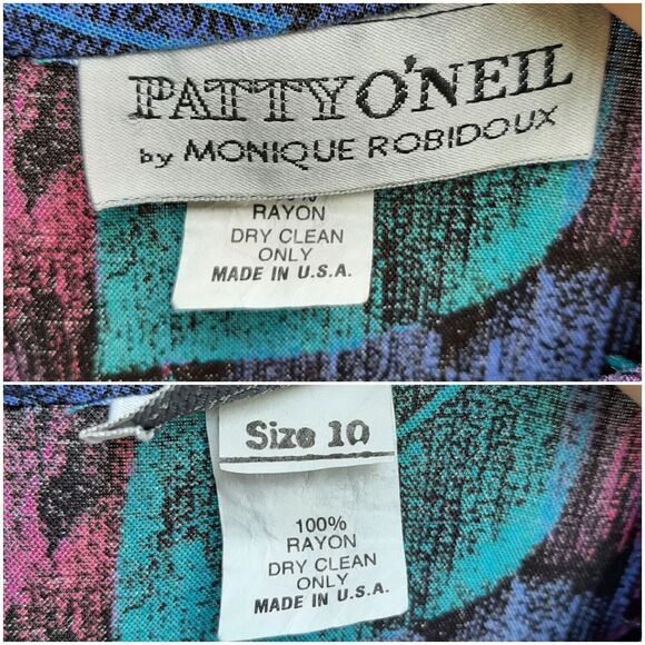 Vintage Patty O'Neil by Monique Robidoux Secretary Midi Dress Size 10 - Picture 2 of 12